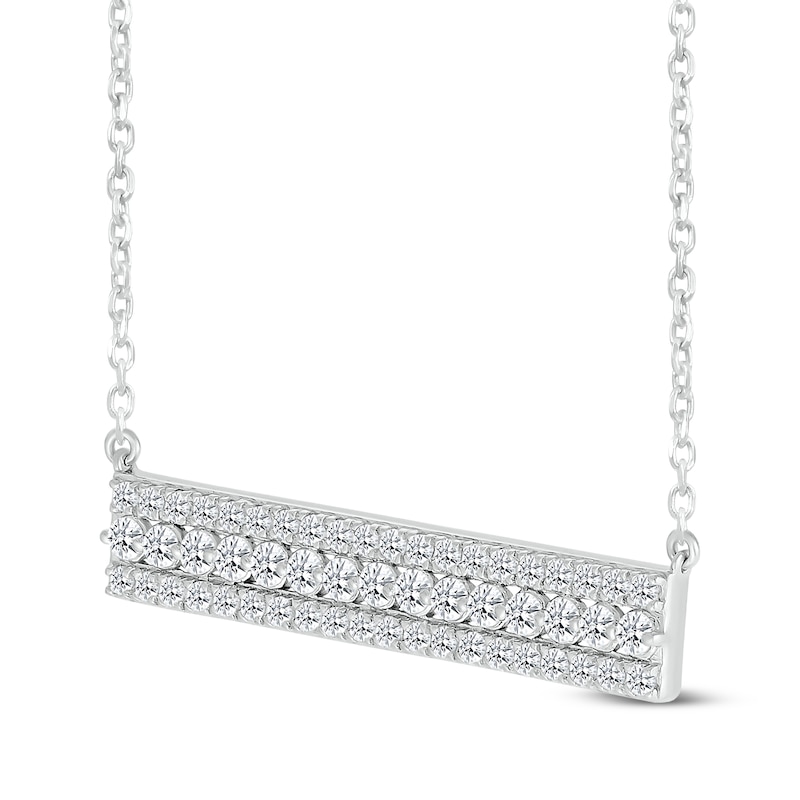Main Image 2 of KAY Lab-Grown Diamonds Bar Necklace 1/2 ct tw 10K White Gold 18"