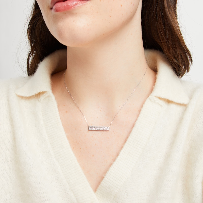 Main Image 3 of KAY Lab-Grown Diamonds Bar Necklace 1/2 ct tw 10K White Gold 18"