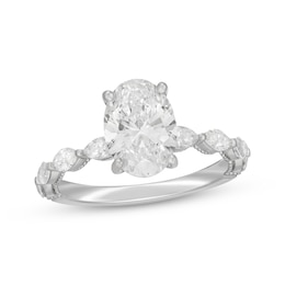 Neil Lane Artistry Oval-Cut Lab-Created Diamond Engagement Ring 2-5/8 ct tw 14K White Gold