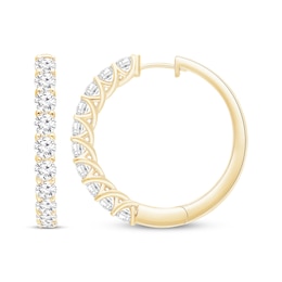 KAY Lab-Grown Diamonds Hoop Earrings 4 ct tw 10K Yellow Gold