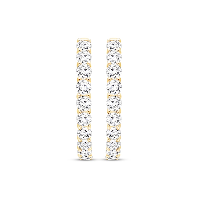 Main Image 2 of KAY Lab-Grown Diamonds Hoop Earrings 4 ct tw 10K Yellow Gold