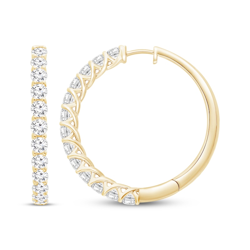 Lab-Created Diamonds by KAY Hoop Earrings 5 ct tw 10K Yellow Gold