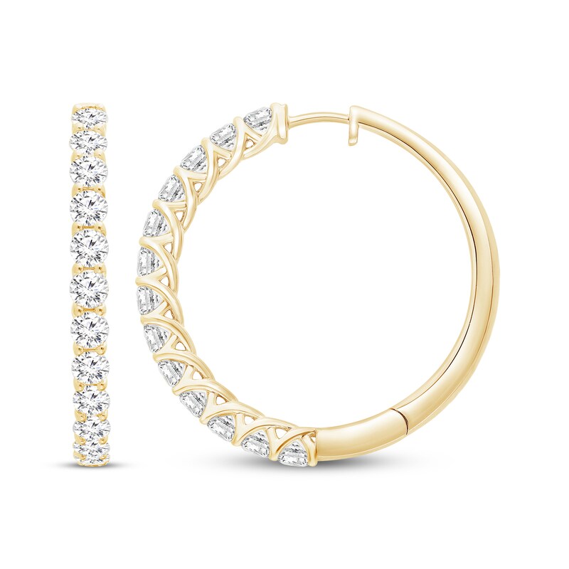 Main Image 1 of KAY Lab-Grown Diamonds Hoop Earrings 5 ct tw 10K Yellow Gold