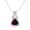 Thumbnail Image 1 of Trillion-Cut Garnet & White Lab-Created Sapphire Necklace Sterling Silver 18"