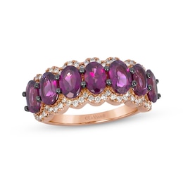 Le Vian Waterfall Oval-Cut Garnet Halo Ring 1/3 ct tw Diamonds 14K Strawberry Gold