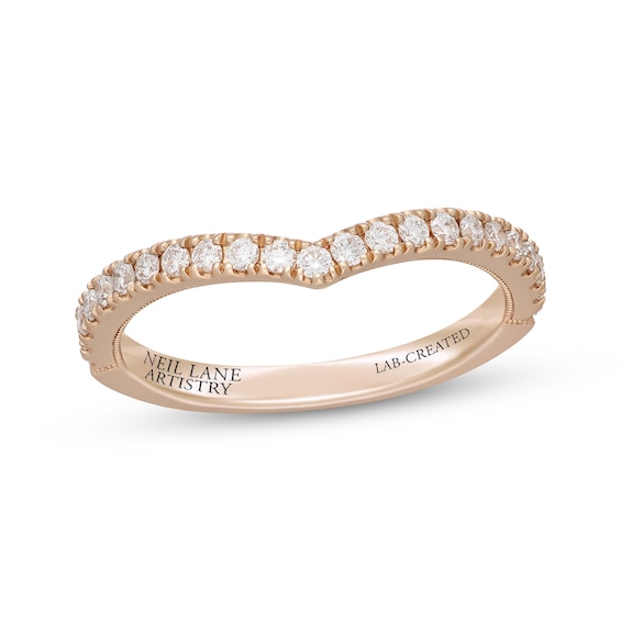 Neil Lane Artistry Lab-Grown Diamond Contour Wedding Band 1/3 ct tw 14K Yellow Gold