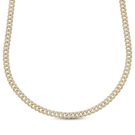 Men's Diamond Curb Chain Necklace 3-7/8 ct tw 10K Yellow Gold 22"