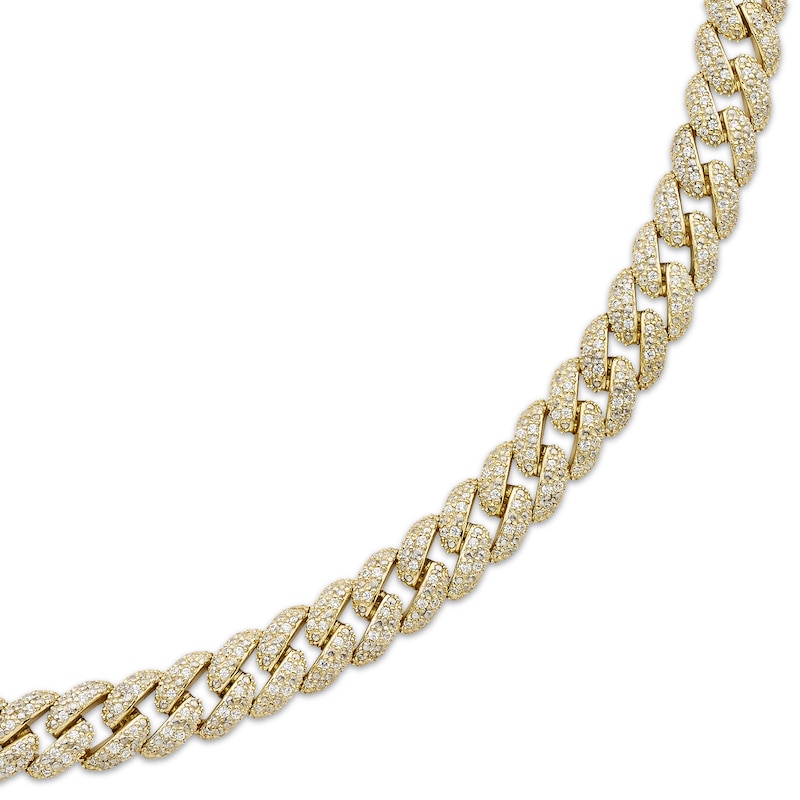 Main Image 2 of Men's Diamond Curb Chain Necklace 3-7/8 ct tw 10K Yellow Gold 22"