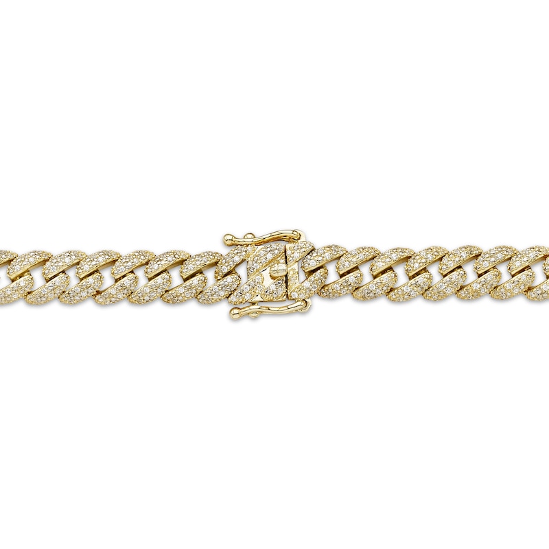 Main Image 3 of Men's Diamond Curb Chain Necklace 3-7/8 ct tw 10K Yellow Gold 22"
