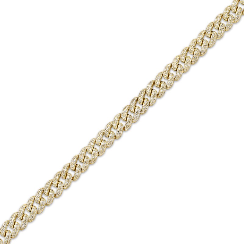 Main Image 2 of Men's Diamond Curb Chain Bracelet 1-1/2 ct tw 10K Yellow Gold 8.5"