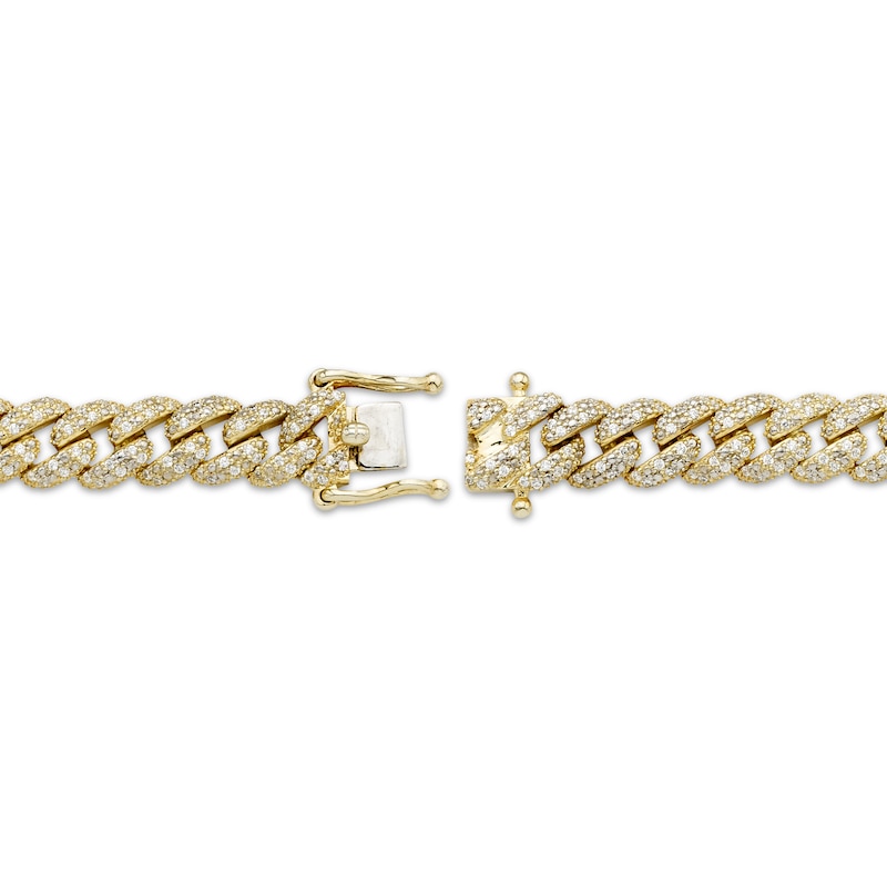 Main Image 3 of Men's Diamond Curb Chain Bracelet 1-1/2 ct tw 10K Yellow Gold 8.5"