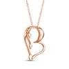 Thumbnail Image 3 of Diamond & Pink Sapphire Tilted Heart Leaf Necklace 1/8 ct tw 10K Rose Gold 18"