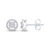 Thumbnail Image 1 of Multi-Diamond Circle Halo Stud Earrings 1/4 ct tw 10K White Gold