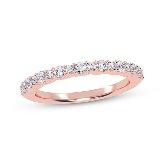 Adore Alternating Size Diamond Stackable Anniversary Ring 1/4 ct tw 14K Rose Gold