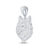 Thumbnail Image 2 of Diamond & Lab-Grown Ruby Wolf Head Charm 1-1/2 ct tw Sterling Silver