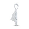 Thumbnail Image 3 of Diamond & Lab-Grown Ruby Wolf Head Charm 1-1/2 ct tw Sterling Silver