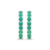 Thumbnail Image 2 of Lab-Created Emerald Hoop Earrings Sterling Silver