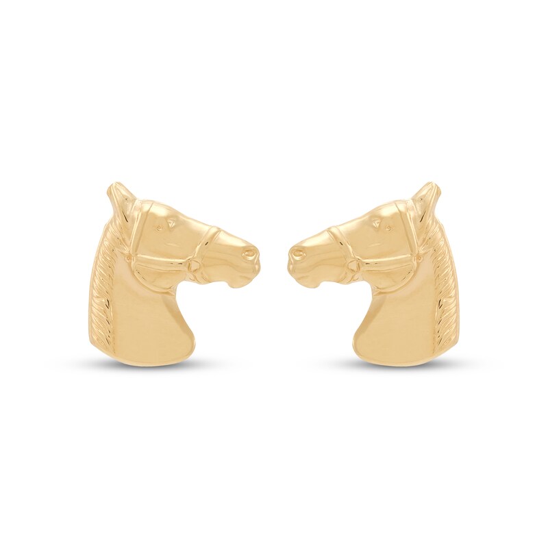 Main Image 2 of Horse Stud Earrings 14K Yellow Gold