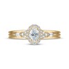 Thumbnail Image 3 of Adore Oval-Cut Diamond Halo Engagement Ring 1/2 ct tw 14K Yellow Gold