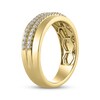 Thumbnail Image 2 of Adore Men's Diamond Diagonal Two-Row Ring 1/2 ct tw 14K Yellow Gold