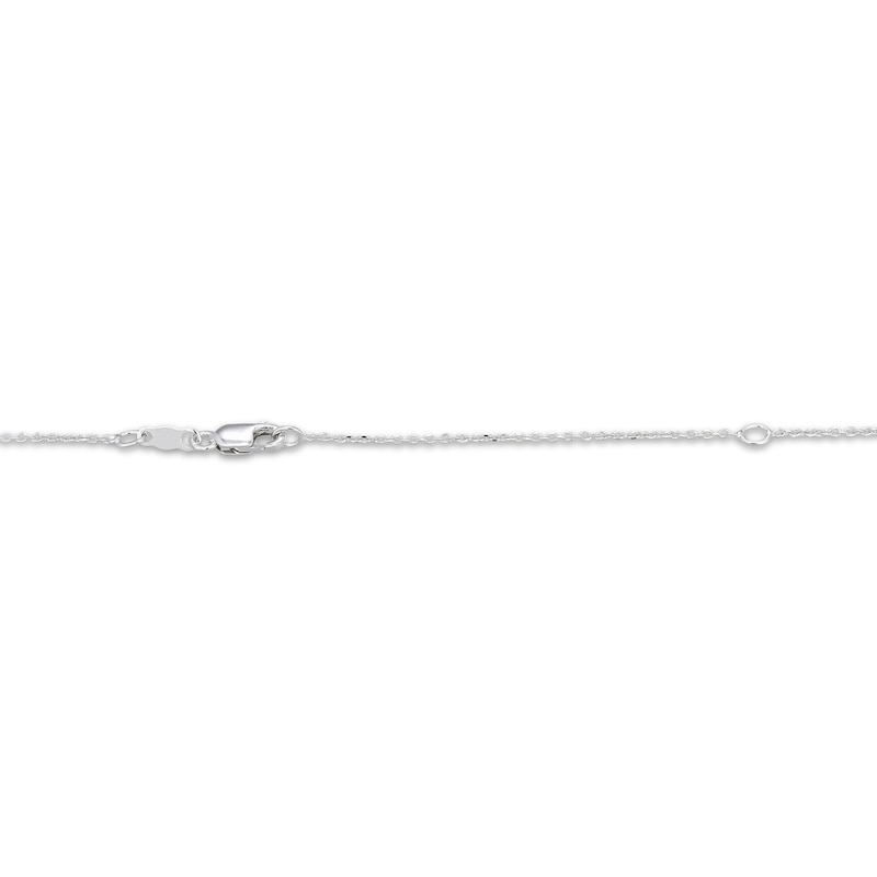 Main Image 4 of Swiss Blue Topaz & White Lab-Created Sapphire Heart Necklace Sterling Silver 18"