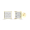Thumbnail Image 1 of Men's Lab-Grown Diamond Square Stud Earrings 1 ct tw 10K Yellow Gold