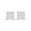 Thumbnail Image 2 of Men's Lab-Grown Diamond Square Stud Earrings 1 ct tw 10K Yellow Gold