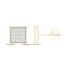 Thumbnail Image 3 of Men's Lab-Grown Diamond Square Stud Earrings 1 ct tw 10K Yellow Gold