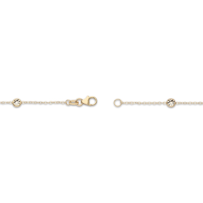 Main Image 3 of Diamond-Cut Circle Station Bracelet 10K Two-Tone Gold 7.5"