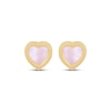 Thumbnail Image 2 of Children's Pink Mother-of-Pearl Heart Stud Earrings 14K Yellow Gold