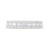 Thumbnail Image 3 of Adore Baguette & Round-Cut Diamond Three-Row Anniversary Ring 1/3 ct tw 14K White Gold
