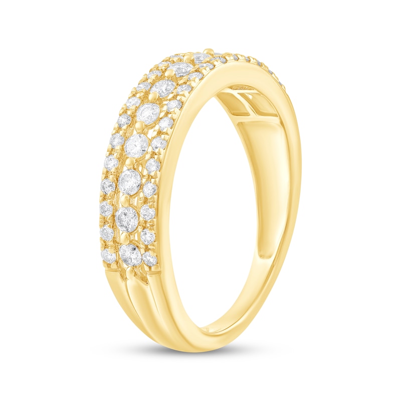 Main Image 2 of Adore Diamond Three-Row Anniversary Ring 1/2 ct tw 10K Yellow Gold