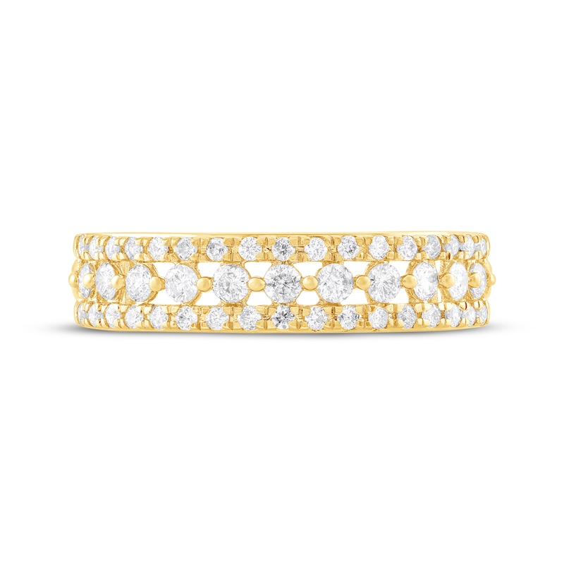 Main Image 3 of Adore Diamond Three-Row Anniversary Ring 1/2 ct tw 10K Yellow Gold