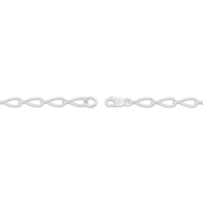 Main Image 2 of Pear-Shaped Amethyst Chain Link Bracelet Sterling Silver 7.25"