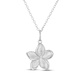 Sculpted Flower Necklace Sterling Silver 18"