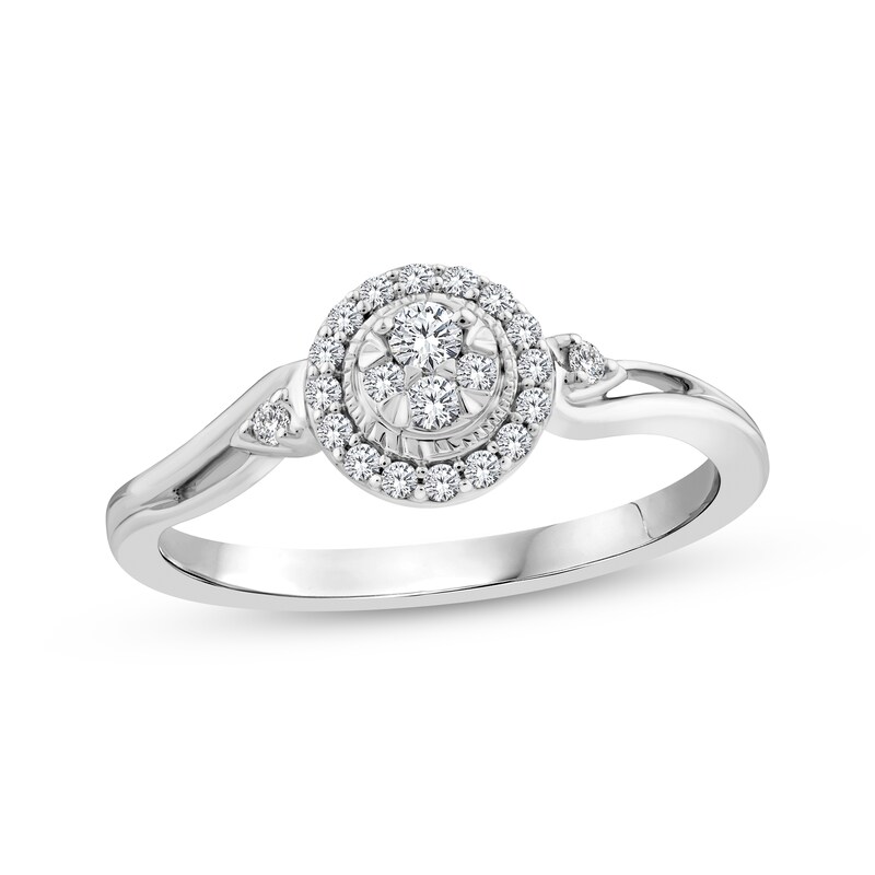 Main Image 1 of KAY Lab-Grown Diamonds Multi-Stone Circle Halo Promise Ring 1/5 ct tw Sterling Silver