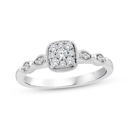 KAY Lab-Grown Diamonds Multi-Stone Cushion-Shaped Promise Ring 1/5 ct tw Sterling Silver