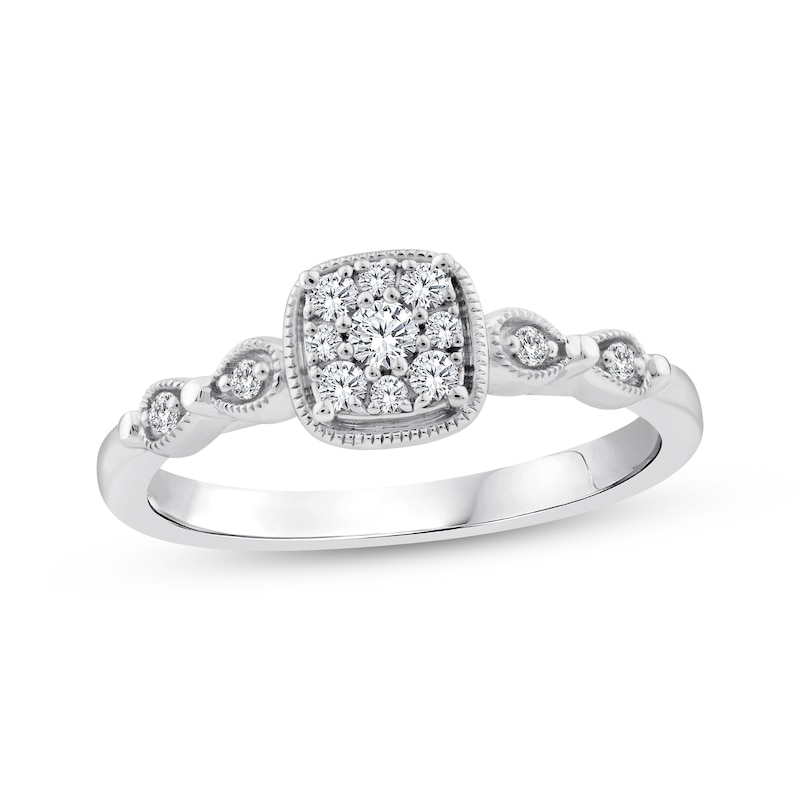 Main Image 1 of KAY Lab-Grown Diamonds Multi-Stone Cushion-Shaped Promise Ring 1/5 ct tw Sterling Silver