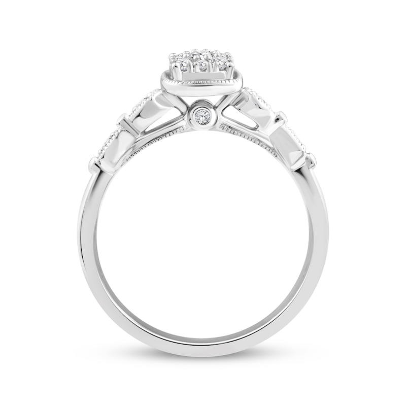 Main Image 3 of KAY Lab-Grown Diamonds Multi-Stone Cushion-Shaped Promise Ring 1/5 ct tw Sterling Silver