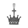 Thumbnail Image 1 of Men's Black Diamond Crown Charm 1 ct tw Black Rhodium-Plated Sterling Silver