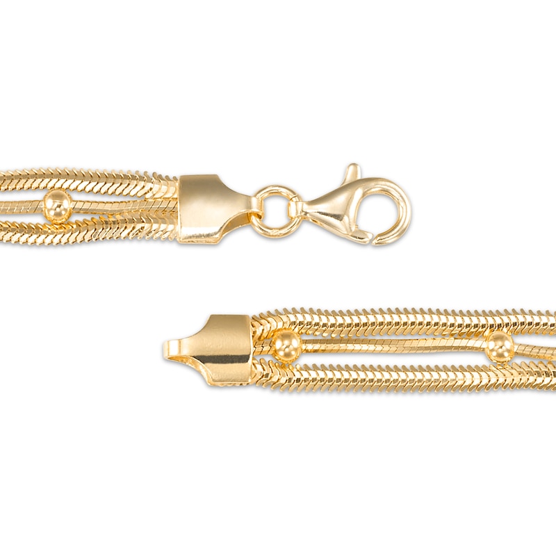 Main Image 2 of Layered Bead Bracelet 24K Yellow Gold Vermeil Sterling Silver 7.5"