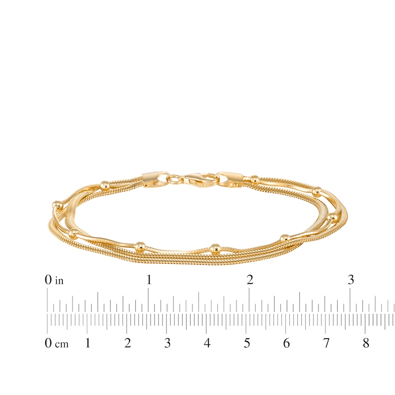 Main Image 4 of Layered Bead Bracelet 24K Yellow Gold Vermeil Sterling Silver 7.5"