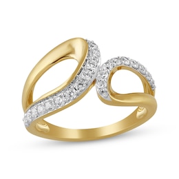 Diamond Twist Loop Fashion Ring 1/2 ct tw 10K Yellow Gold