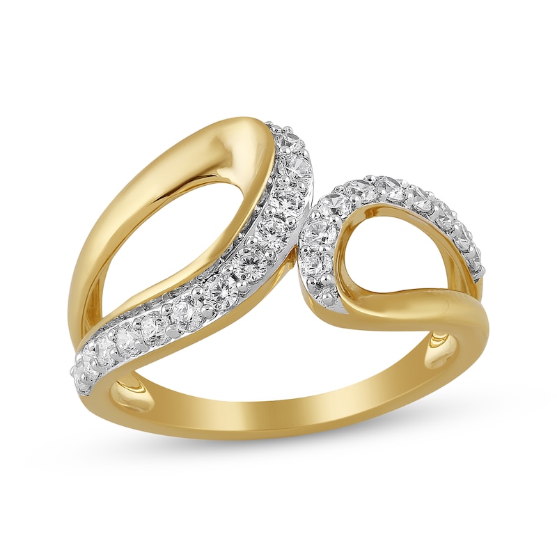 Main Image 1 of Diamond Twist Loop Fashion Ring 1/2 ct tw 10K Yellow Gold