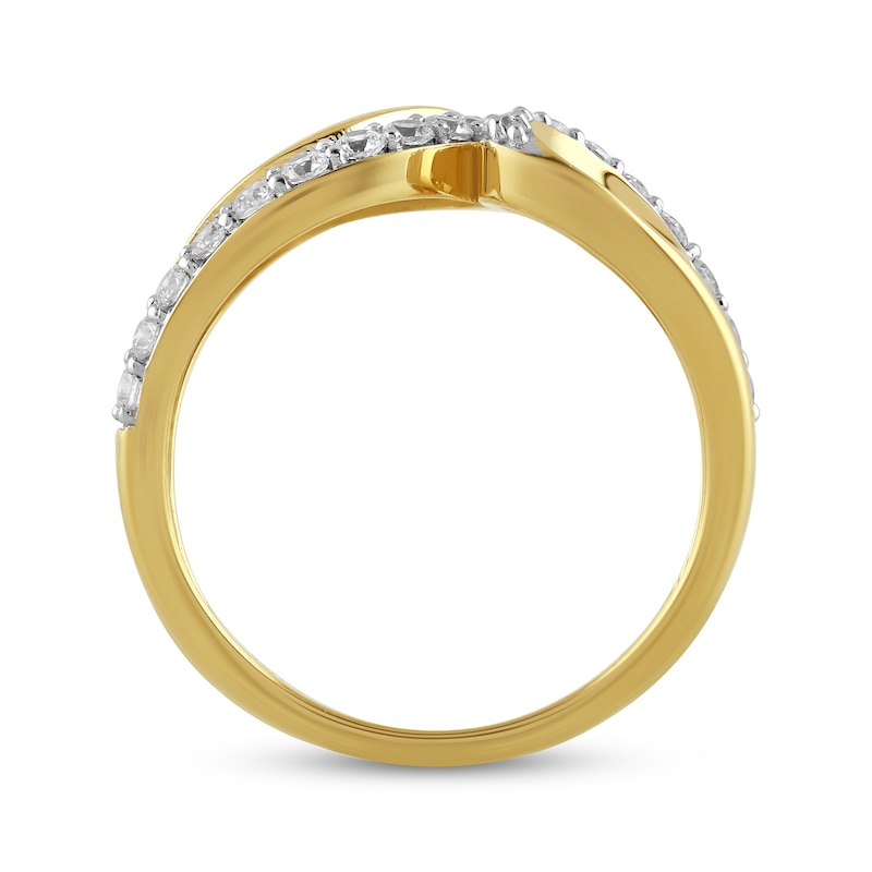 Main Image 3 of Diamond Twist Loop Fashion Ring 1/2 ct tw 10K Yellow Gold