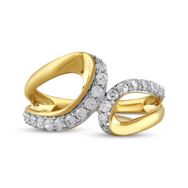 Main Image 4 of Diamond Twist Loop Fashion Ring 1/2 ct tw 10K Yellow Gold