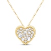 Thumbnail Image 1 of Lab-Grown Diamond Heart Necklace 1 ct tw 24K Yellow Gold Vermeil Sterling Silver 18"