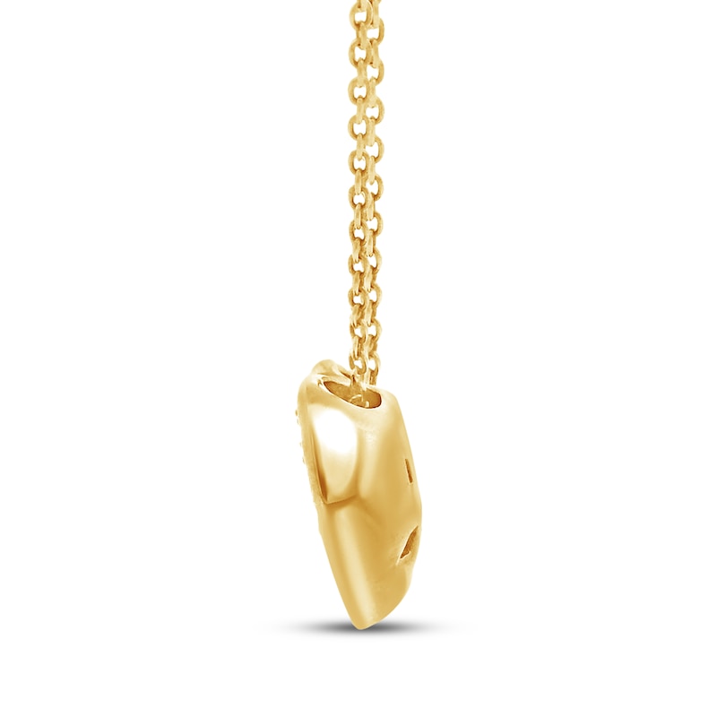 Main Image 2 of Lab-Grown Diamond Heart Necklace 1 ct tw 24K Yellow Gold Vermeil Sterling Silver 18"