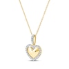Thumbnail Image 2 of Lab-Grown Diamond Heart Halo Necklace 1/6 ct tw 24K Yellow Gold Vermeil Sterling Silver 18"