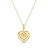 Thumbnail Image 3 of Lab-Grown Diamond Heart Halo Necklace 1/6 ct tw 24K Yellow Gold Vermeil Sterling Silver 18"